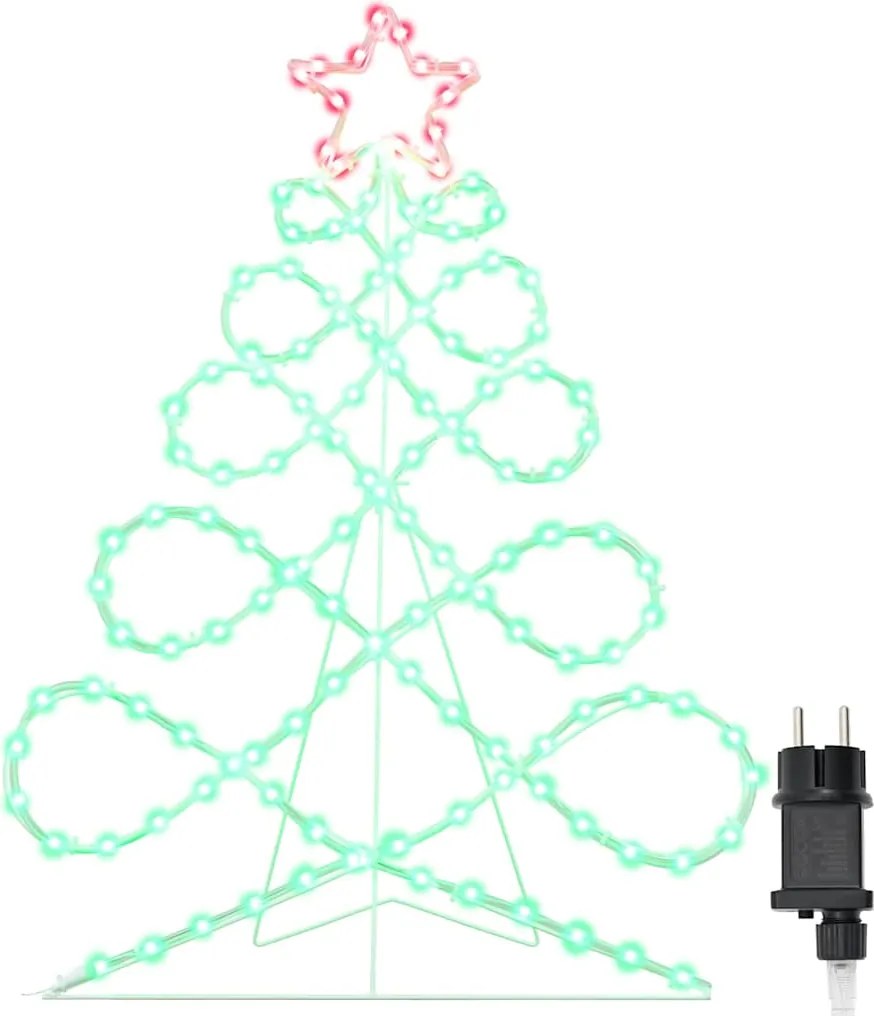 vidaXL Lumină în forma unui brad de Crăciun Multicolour 78 x 58 cm PVC