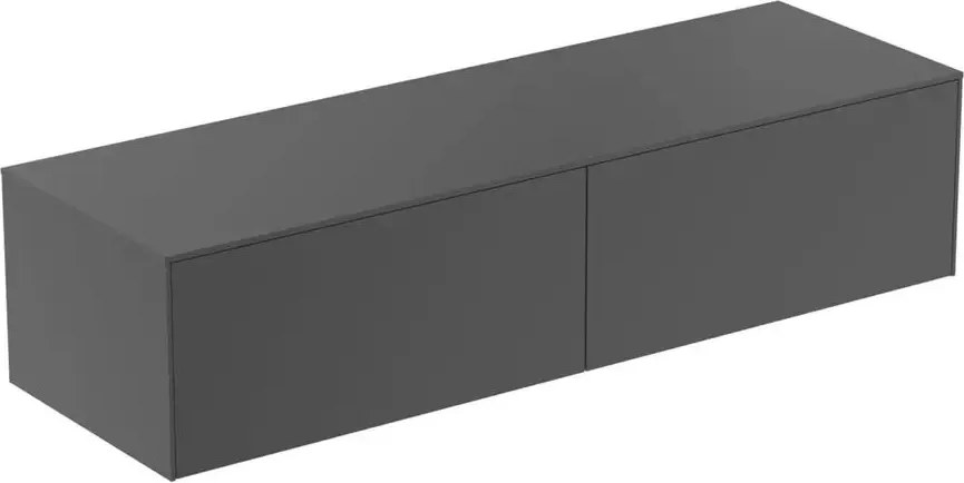 Dulap baza suspendat Ideal Standard Atelier Conca antracit mat 2 sertare cu blat 160 cm