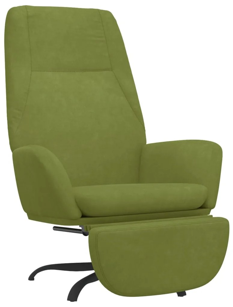 3097851 vidaXL Scaun de relaxare cu taburet, verde deschis, catifea
