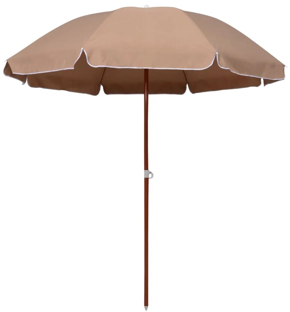 Umbrela de soare cu stalp din otel, gri taupe, 240 cm