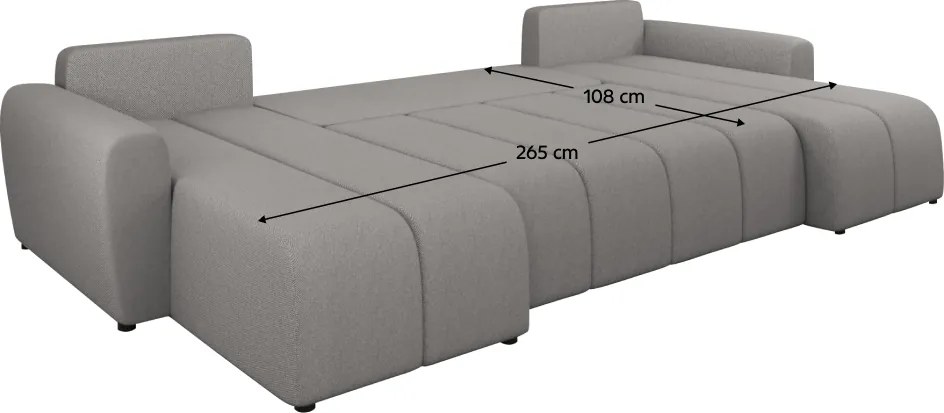 Set canapea universală, gri, DELIN U UNI