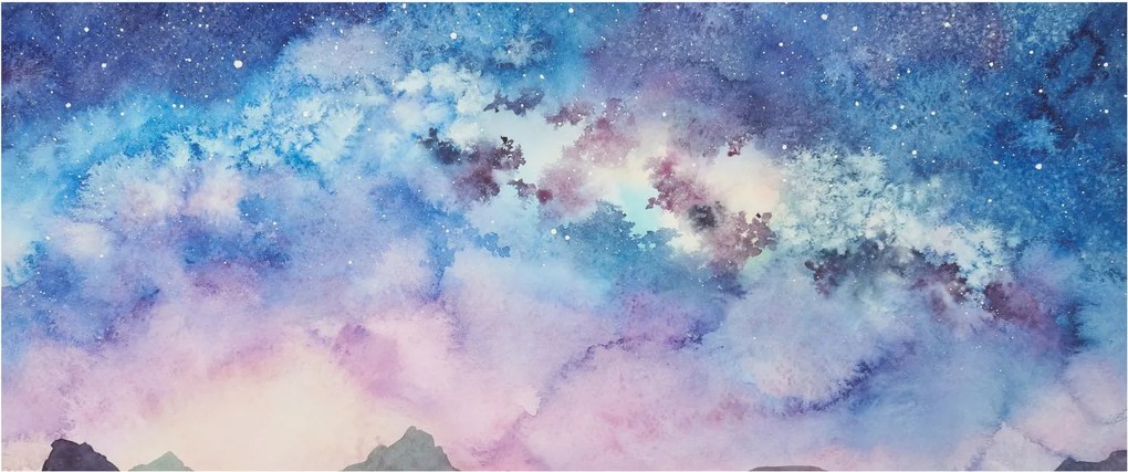 Tablou - Calea lactee, aquarel (120x50 cm)