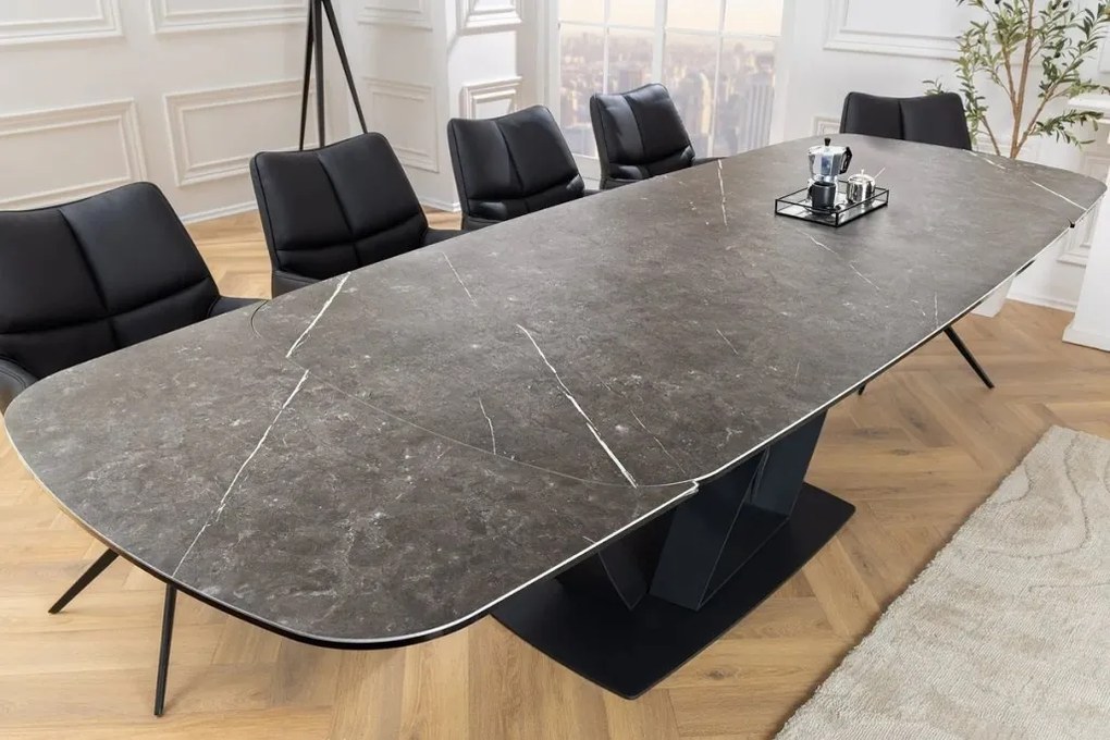 Masa Extensibila cu Blat Ceramic, Grafit, PAPILLON 180-220-260cm