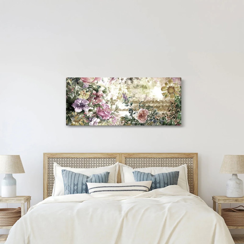 Tablou - Flori de design (120x50 cm)