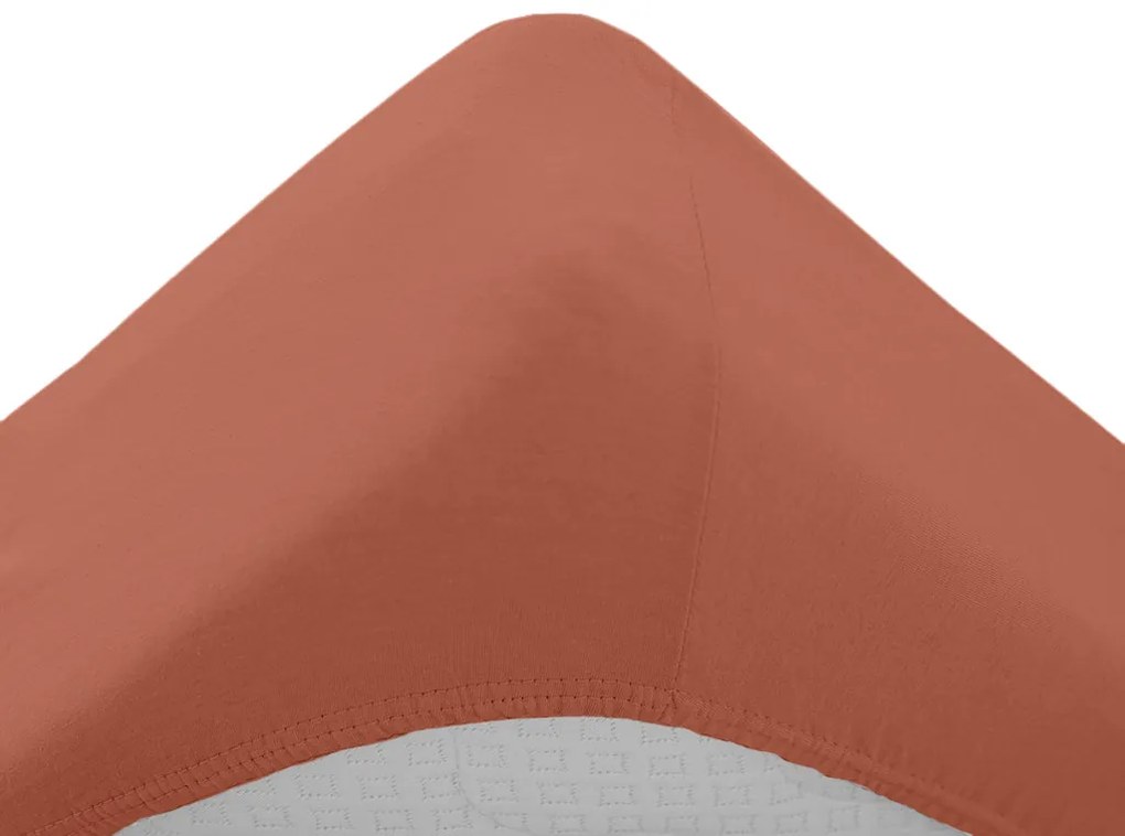Cearceaf jersey pentru patut copii maro caramiziu, 60 x 120 cm