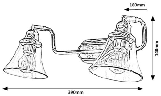 Rabalux 3208 - Spot baie ANTOINE 2xE14/40W/230V IP44