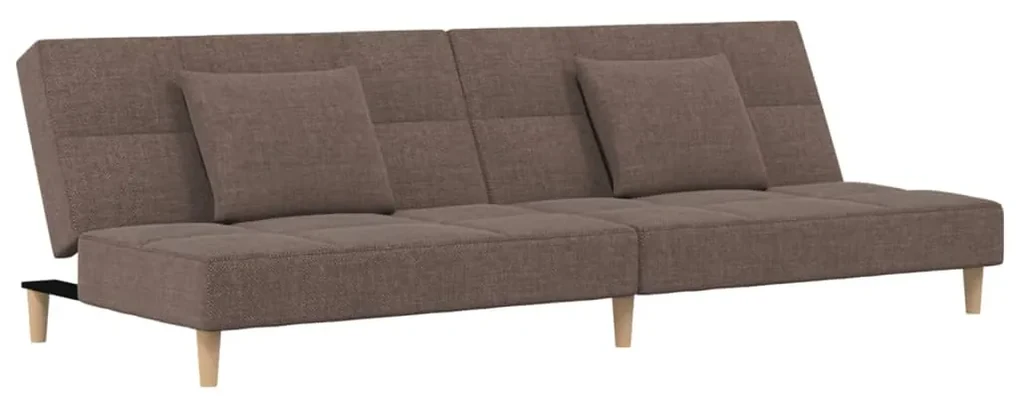 337425 vidaXL Canapea cu 2 locuri, cu 2 perne, gri taupe, material textil