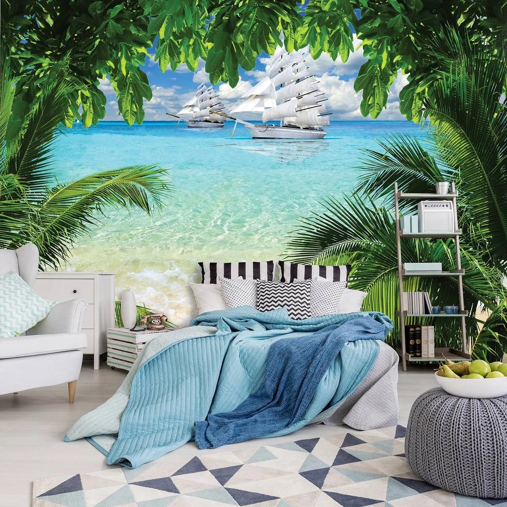 Fototapet - Corabie pe ocean (254x184 cm)