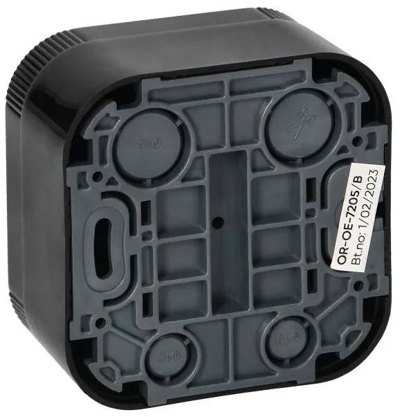 Priza simpla cu impamantare, montaj aplicat, IP20, Neagra, OR-OE-7205(GS)/B/10 Orno