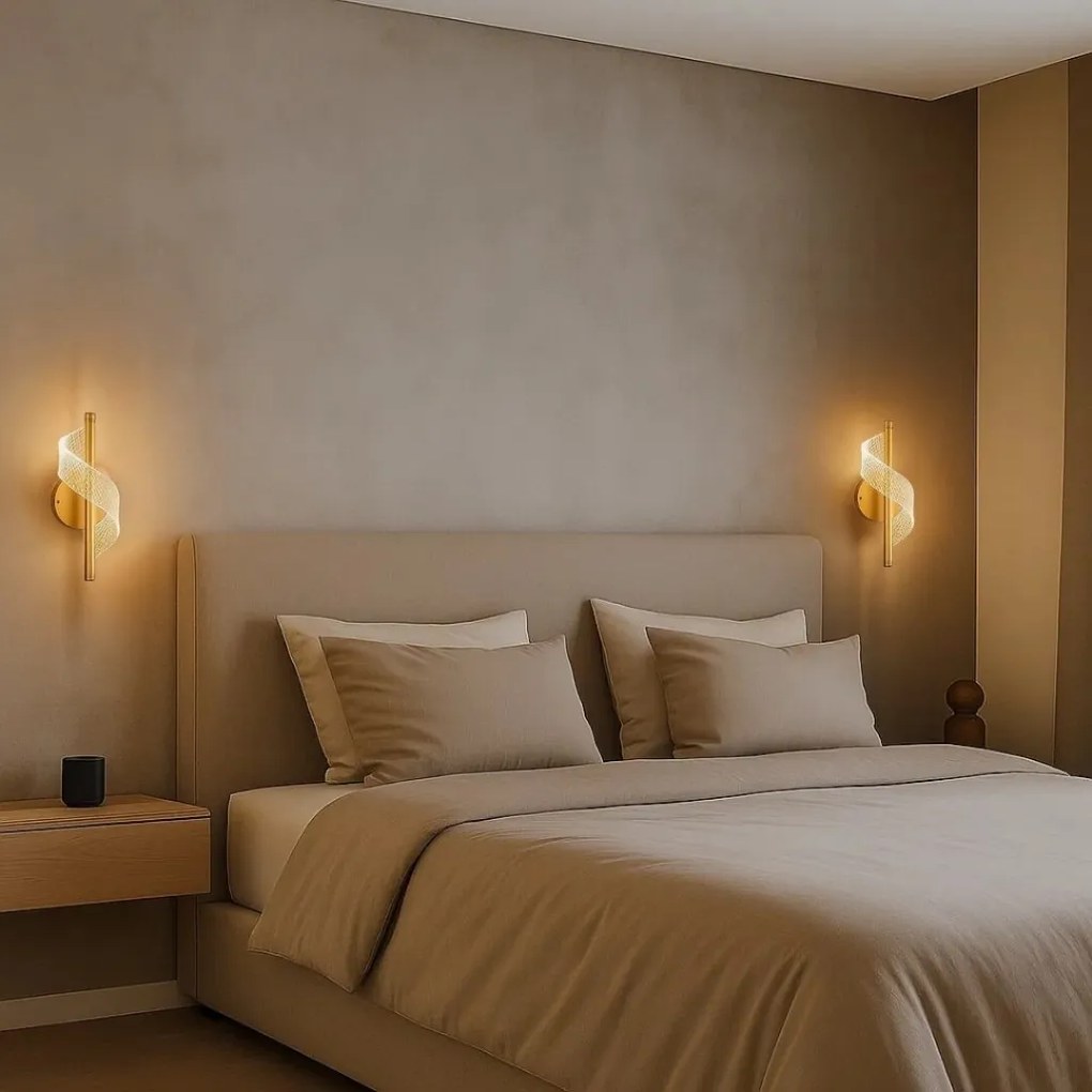 Aplica de perete LED din metal auriu Zofrael
