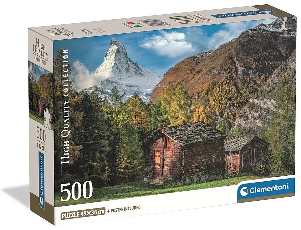 Colorat Charming Matterhorn Puzzle Compact 500 de piese Clementoni Peisaj montan