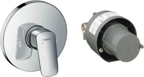 Baterie dus incastrata Hansgrohe Logis cu corp incastat inclus crom