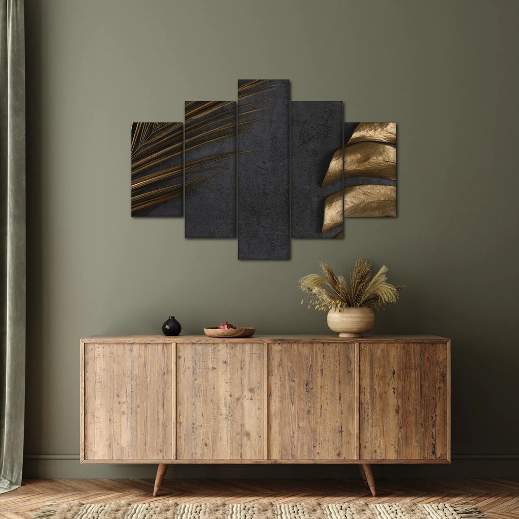 Tablou cu frunze aurii (150x105 cm)