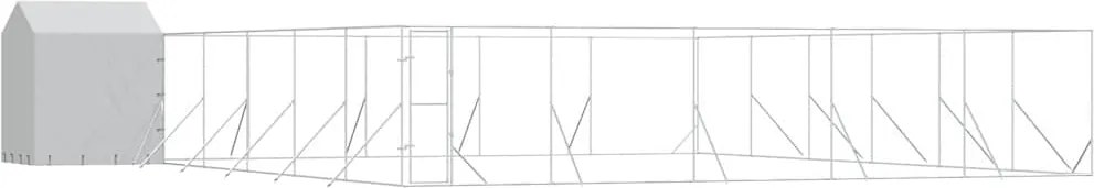 vidaXL Padoc exterior cu acoperiș argintiu 12x12x2,5 m oțel galvanizat