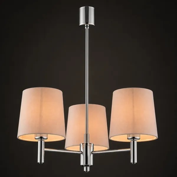 Brilagi - Lustră cu tijă MONTE 3xE27/60W/230V bej/crom lucios