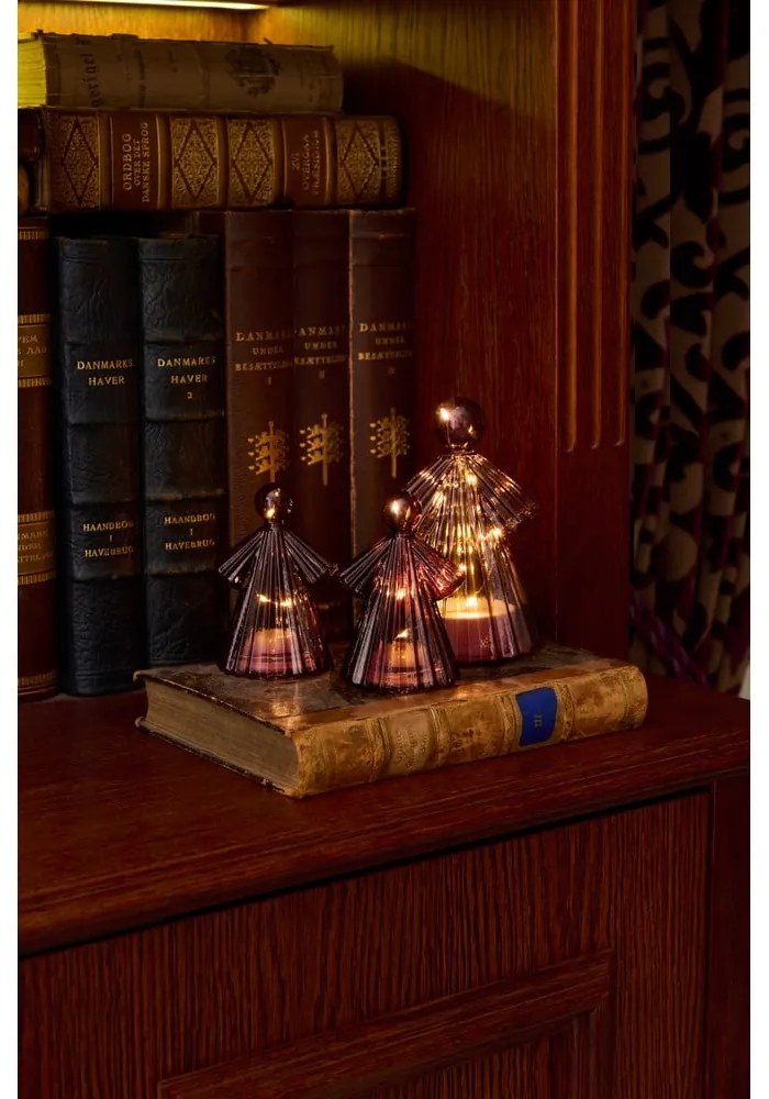 Decorațiuni luminoase burgundy 2 buc. ø 6,5 cm Alberte – Sirius