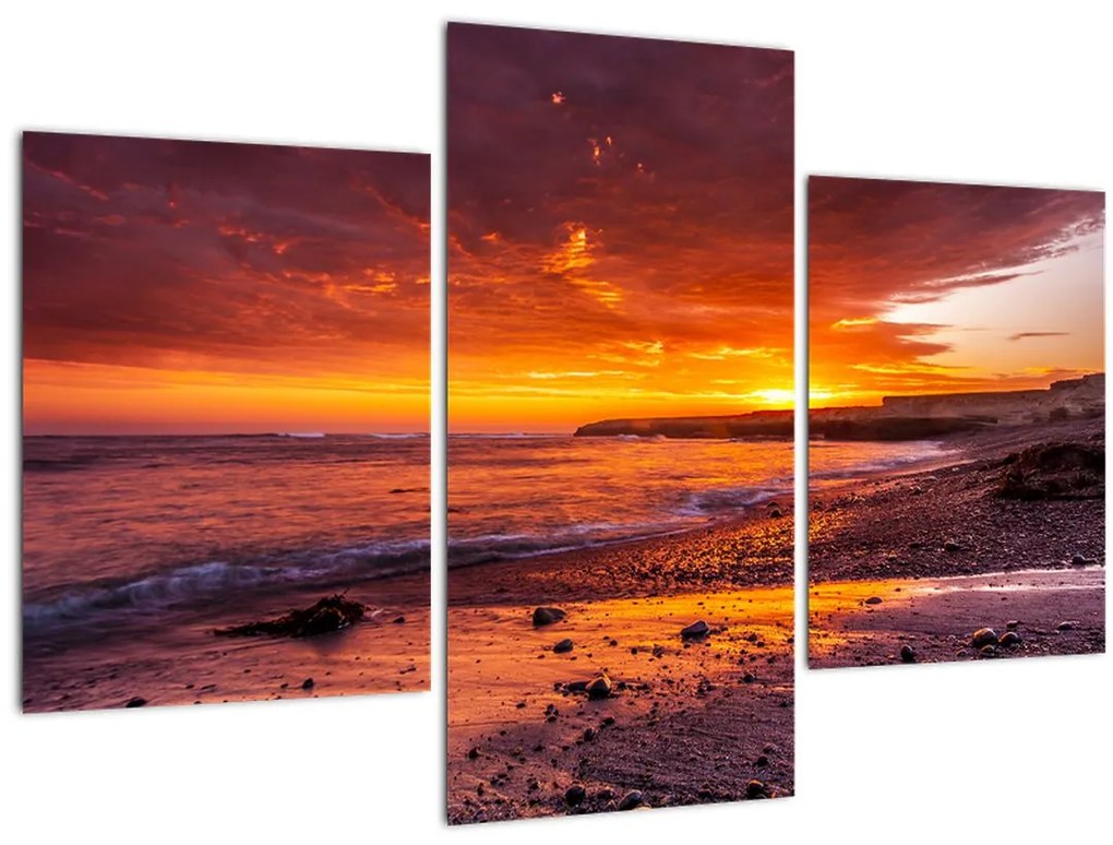 Tablou cu apus de soare la mare (90x60 cm)