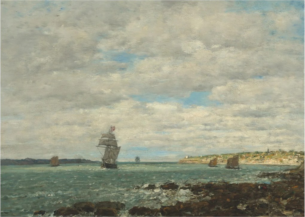Tablou - Eugène Boudin, Coast of Brittany, reproducere (70x50 cm)