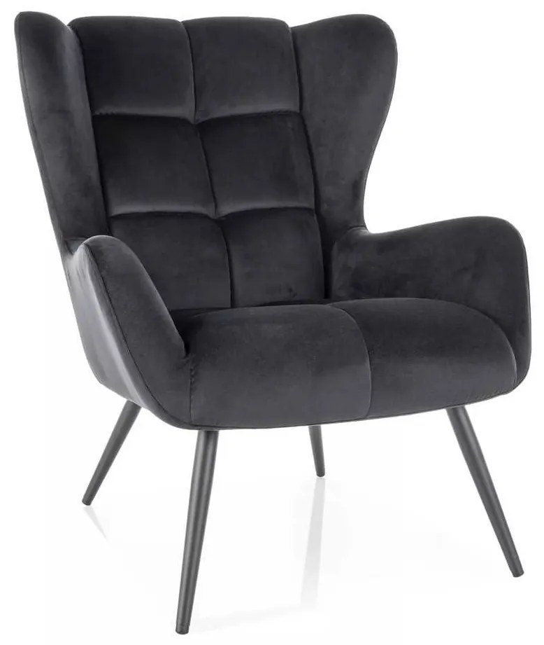 Fotoliu Arroyal Velvet, negru