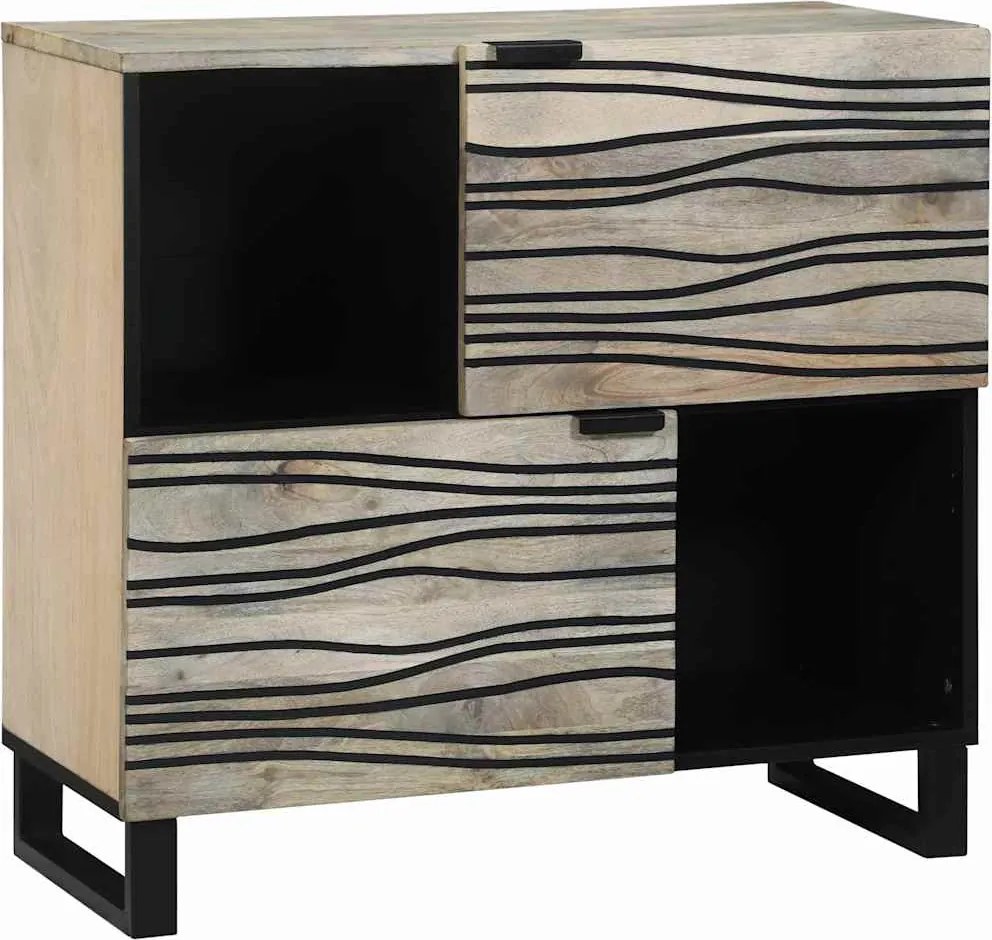 vidaXL Bufetă Alb 80 x 33 x 75 cm Lemn masiv de mango