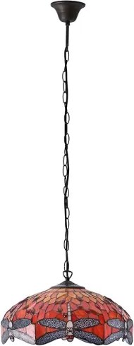 Endon 64081 - Candelabru pe lanț Tiffany DRAGONFLY 3xE27/60W/230V, diam. 41 cm