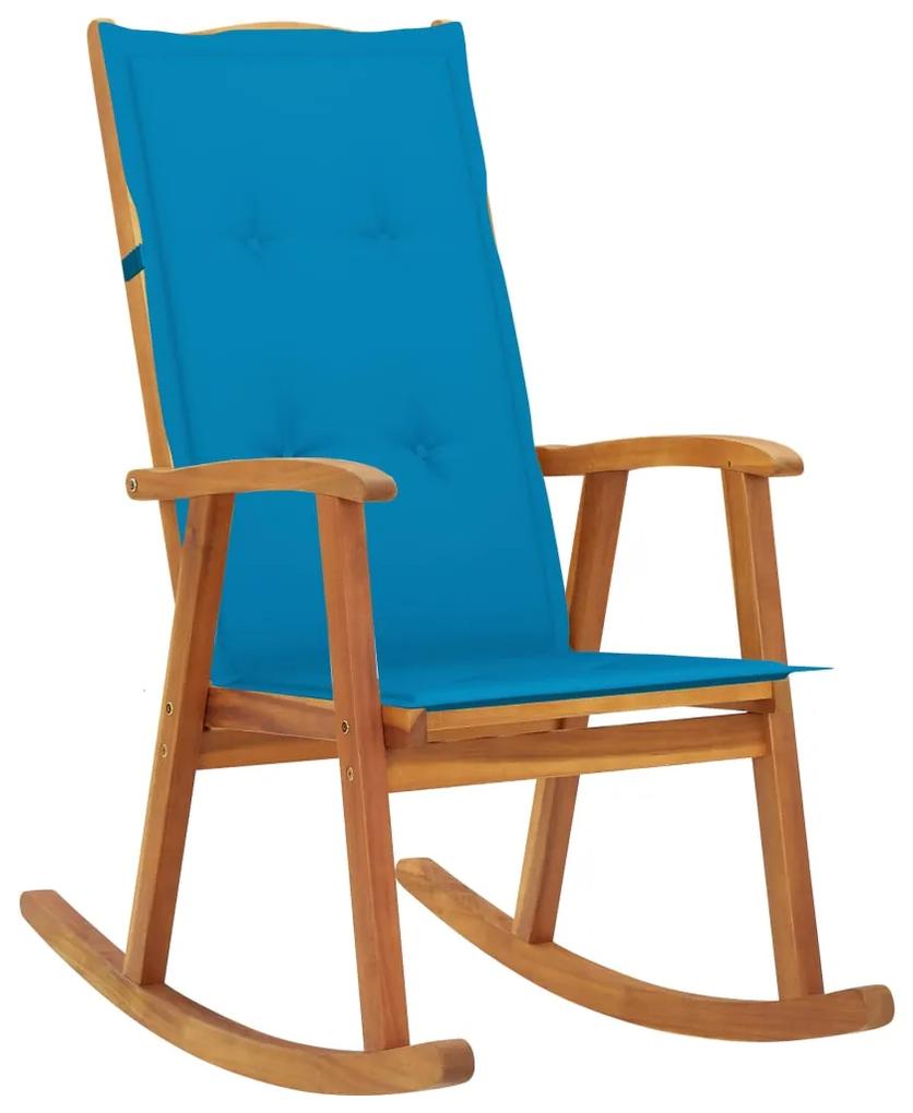 Balansoar cu perne, lemn masiv de acacia 1, Albastru, 120 x 50 x 4 cm