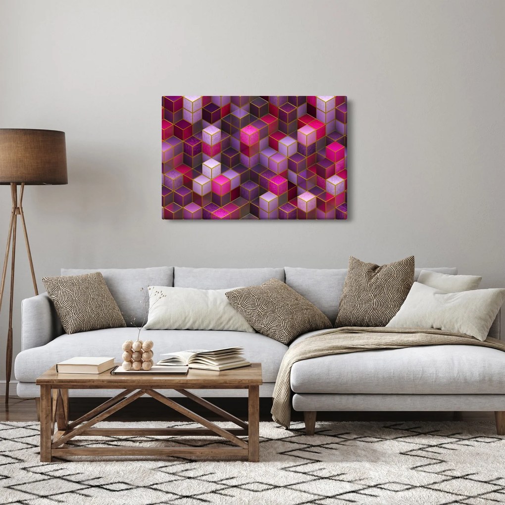 Tablou - Cuburi violet (90x60 cm)