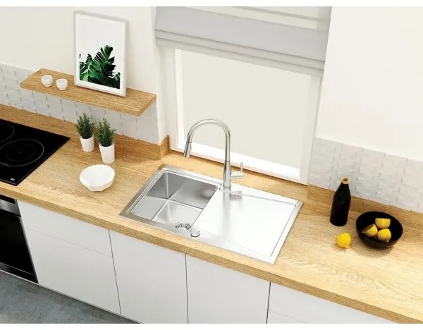 Baterie de chiuvetă cu cap de duș detașabil Deante BDH_072M LUKRECJA crom lucios