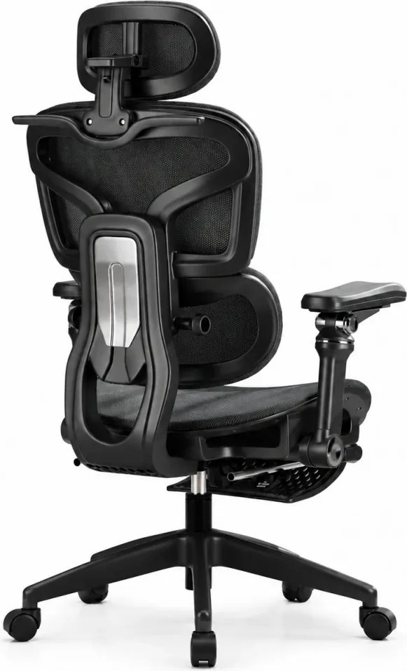 RESIGILAT- Scaun ergonomic, Sezut Translatie, cotiere 9D, tetiera 6D, suport lombar reglabil, spătar reglabil inaltime, pivotant, suport picioare, Negru