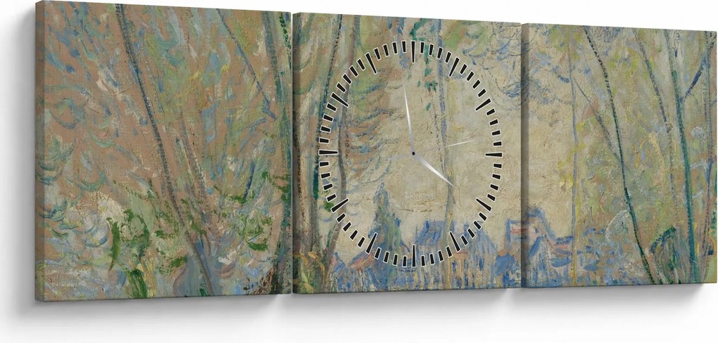 Tablou - Claude Monet, Woman Seated under the Willows, reproducere (cu ceas) (90x30 cm)