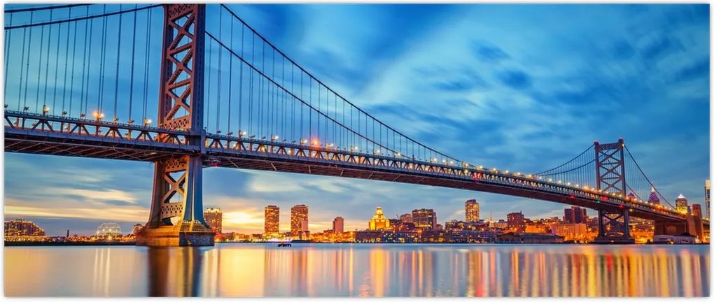 Tablou - Podul Benjamin Franklin, Philadelphia (120x50 cm)