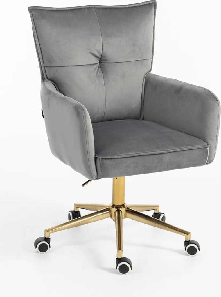 HR250K Scaun Catifea Grafit Bază Aurie