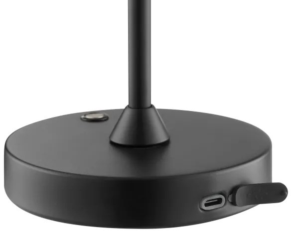 Brilliant - Lampă de masă LED tactilă, reîncărcabilă și reglabilă ELORA LED/2,5W/5V 2700K IP44, negru