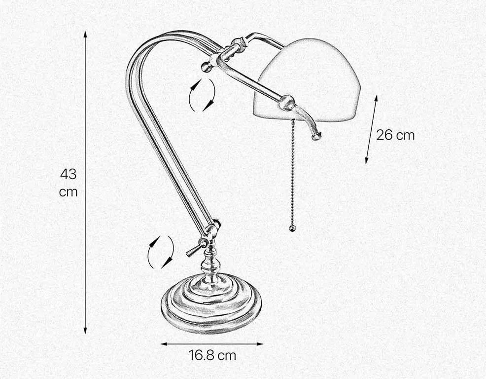 Lampa de birou din alama design clasic Banker