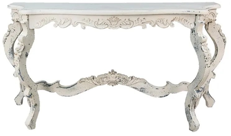 Consola alba, din lemn, aspect vintage,Belleuve