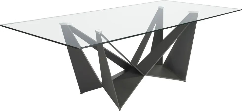 Masa dining design LUX Rectangular Black Steel 220x95cm