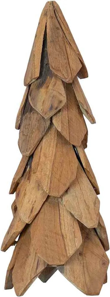 vidaXL Brad de Crăciun cu suport Maro 51 cm Lemn masiv de tec