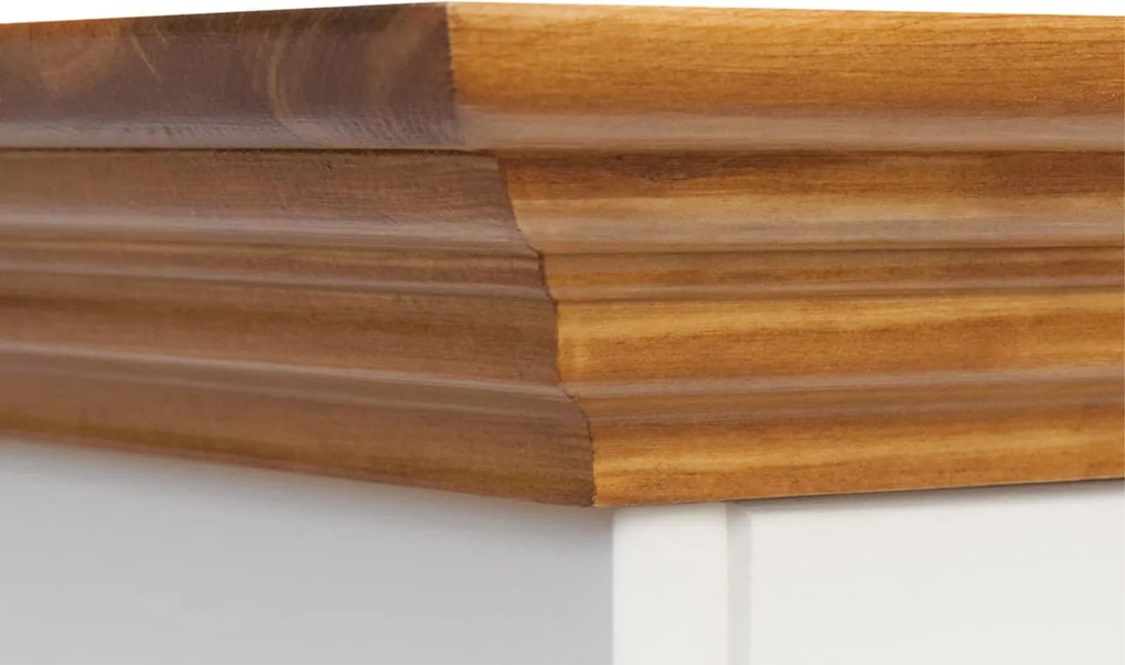 Dulap lemn masiv alb-natur Linea, 108 × 65 × 190 cm