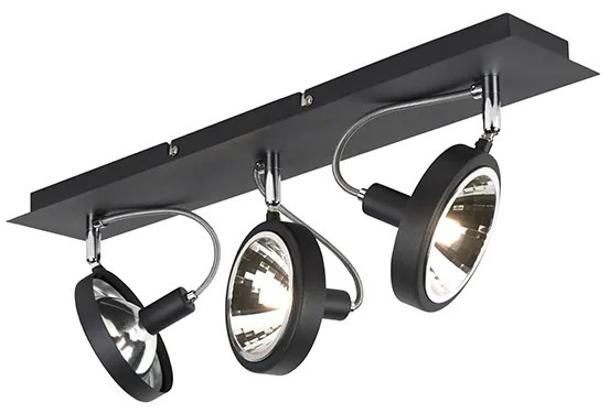 Design spot negru reglabil cu 3 lumini - Nox
