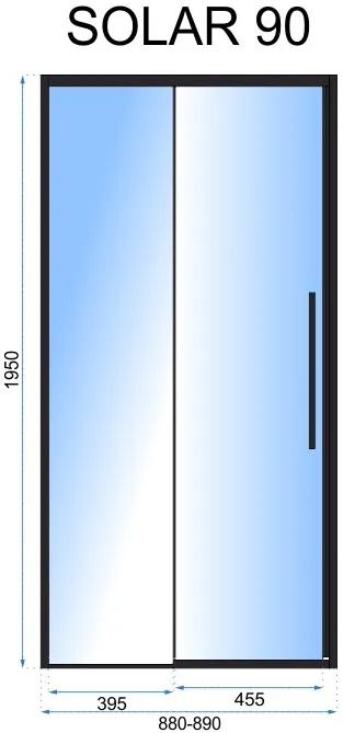 Ușă pentru dus Solar sticla securizata – 90×195 cm