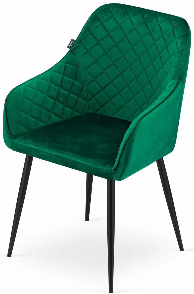 Scaun de sufragerie din catifea verde, NUGAT