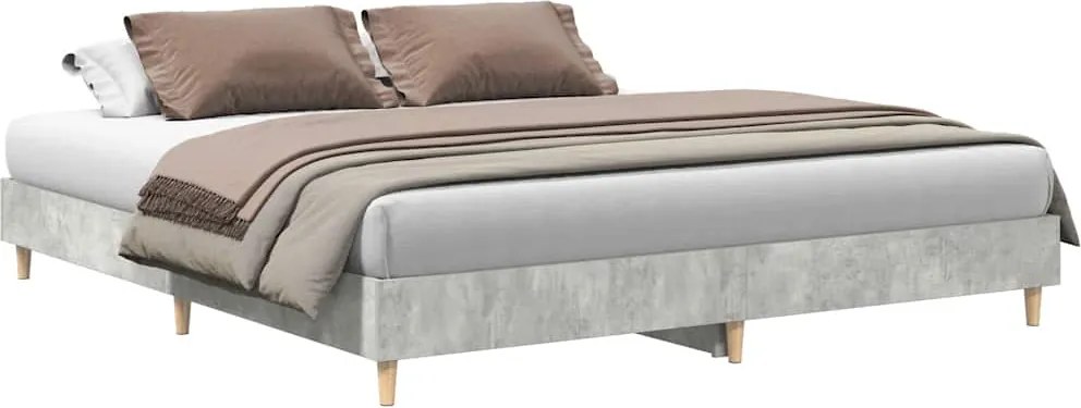 vidaXL Cadru de pat fără saltea Gri beton 160x200cm Lemn prelucrat