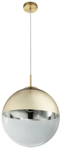 Pendul Varus 15858, 1xE27, auriu mat+transparent, IP20, Globo