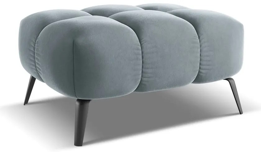 Taburet albastru deschis cu tapițerie din catifea Nalu – Makamii