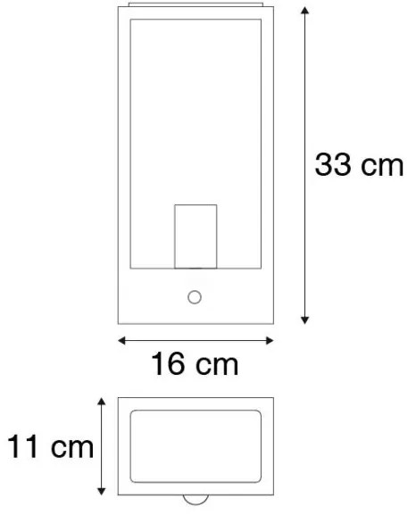 Aplică de perete exterioară verde închis cu senzor de amurg IP44 - Rotterdam