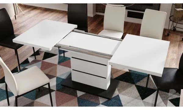 Masă extensibilă PAOLO alb/negru