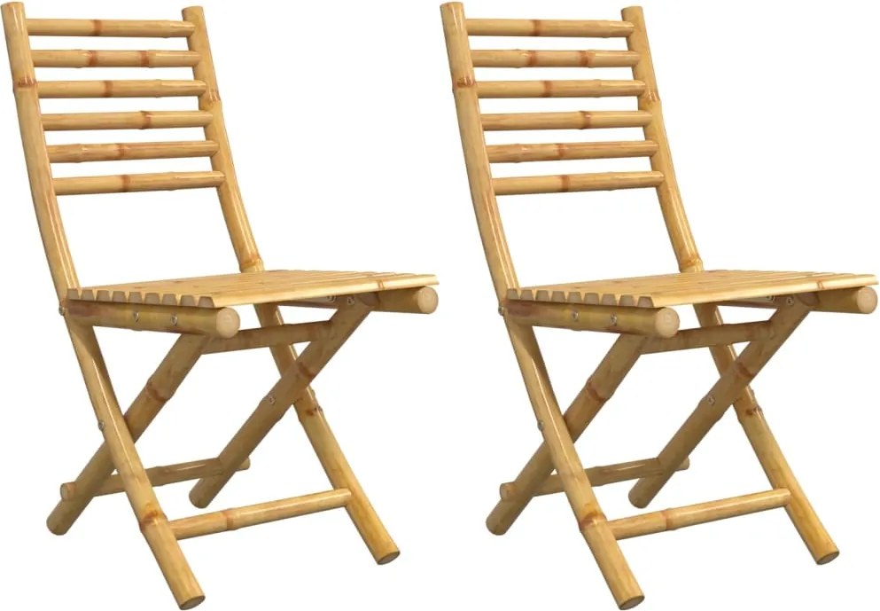 vidaXL Scaune de grădină pliabile, 2 buc., 43x54x88 cm, bambus