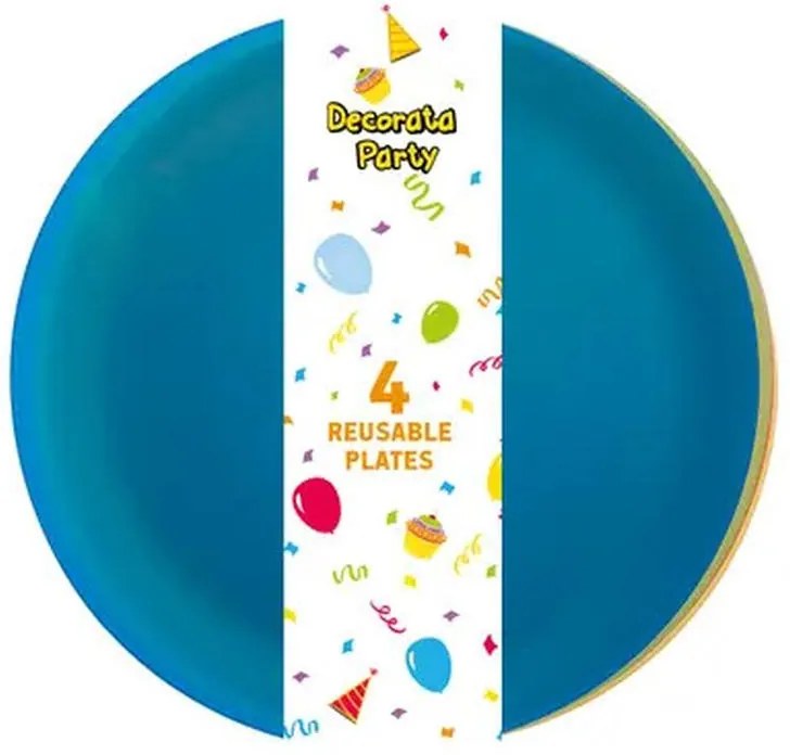 Colorat farfurie din plastic semitransparent set de 4