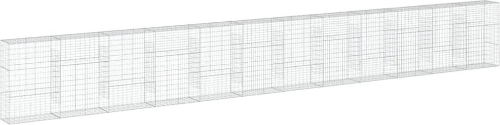 vidaXL Coș gabion cu capac, 1200x50x150 cm, fier galvanizat