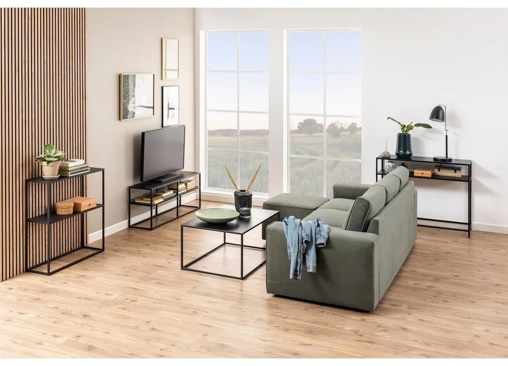 Masă tip consolă cu picioare metalice Actona Newcastle, negru